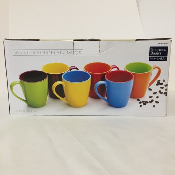 Mikasa Other - Mikasa Gourmet Basics Set of 6 Porcelain Mugs. New